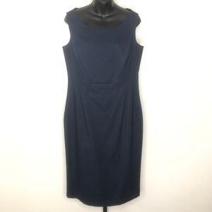 Agnona Bergdorf Goodman Navy 98% Cotton Dress Sz14